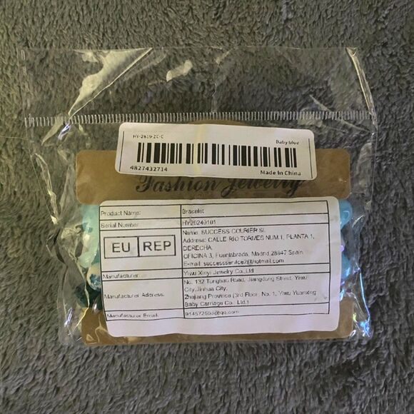 Aqua Boho Beaded Bracelet Set – Butterfly & Elephant Charms – 5 Piece Stack - Picture 3 of 6